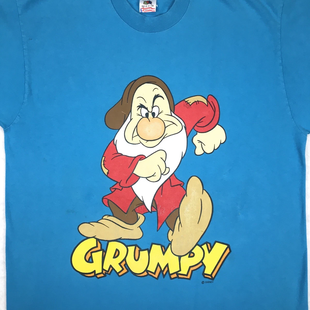 vtg 90s WALT DISNEY GRUMPY SNOW WHITE & THE SEVEN DWARFS DOUBLE-SIDED T-Shirt XL