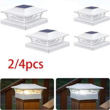 2/4X Solar Post Cap Lights For 4x4 Outdoor Waterproof LED Deck Fence Light NEW