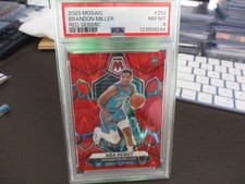 2023 Mosaic NBA Debut Brandon Miller Red Seismic Prizm #252 /299 Hornets PSA 8