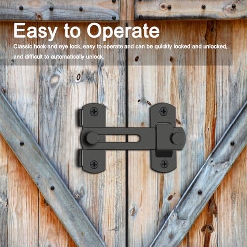 2PCS Barn Door Lock Flip Sliding Barn Door Latches, Gate Latch for 180 Degree