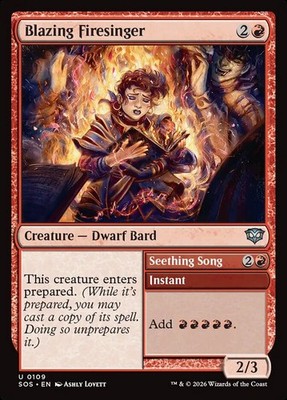 MTG Magic the Gathering Blazing Firesinger (109/444) Secrets of Strixhaven LP