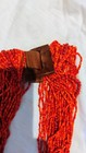 Monies Gerda Lynggaard Vintage Red Coral Glass Wood Buckle Necklace 22' NICE — photo 5