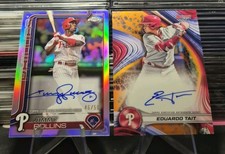 2 Card Phillies Legend/Prospect #'d/Auto Lot Jimmy Rollins/50 Eduardo Tait /25💎
