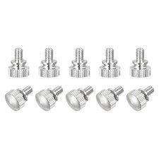 Knurled Thumb Screws, M4x6mm Brass Shoulder Grip Knobs, Nickel Plated 10Pcs