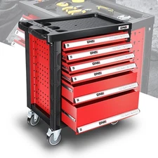 6-Drawer Rolling Tool Cart Slide Top Storage Cabinet Organizer w/Wheels & Keys