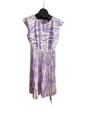 NWT Nine West  Pleated Dress Purple Belt Size L Petite