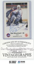 1985-86 Police Winnipeg Hockey Card Auto COA Dan Bouchard #35 Winnipeg Jets