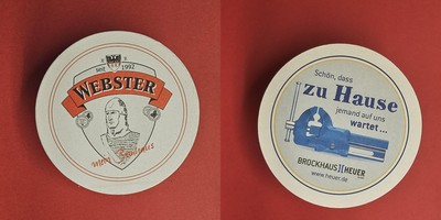 Webster My Brewery Glad To Be Home...Brewery Beer Mat Beer
