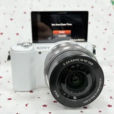 Sony Alpha a5100 24.3MP Mirrorless Digital Camera w/16-50mm Lens White 95 New