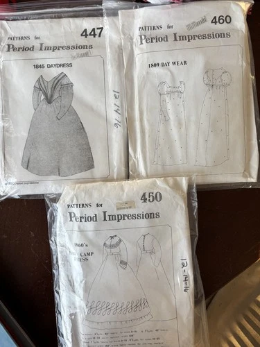New ListingCivil War + 1812 Reenactment Sewing Pattern Lot Clothing Period Impressions lady