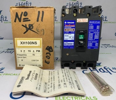 TERASAKI XH100NS CIRCUIT BREAKER 15A 3 POLE FREE FAST SHIPPING