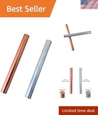 2PCS 99.995 Pure Copper Zinc Rods 3/8"10mm Dia 4"102mm Length Solid Bar Bare...