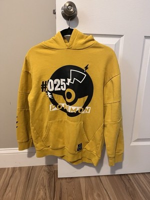 Teens Pokémon Pikachu Hoodie Yellow Pullover Sweater Graphic #25 S Size Small
