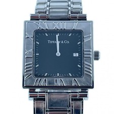 TIFFANY Co. Tiffany Atlas Square Date 28mm Wristwatch 13579962 Stainless Silver