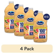 New Ocean Spray 100 Grapefruit Juice, 100 Juice, 60 fl oz Bottle 4 pack