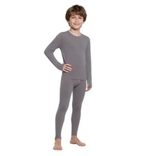 Thermal Underwear for Kids  Boys Fleece Lined Base Layer Long Johns Large Grey