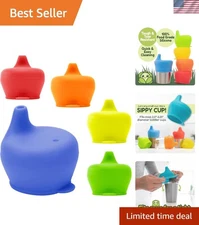 Colorful Silicone Sippy Cup Lids - Durable & Safe for Mess-Free Drinking