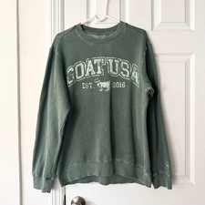 GOAT USA Alpine Muted Green Linden Graphic Crewneck Sweatshirt Adult Small