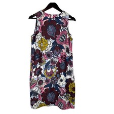 Ann Taylor Factory Womens Floral Shift Dress Pink Burgundy Yellow Size 10