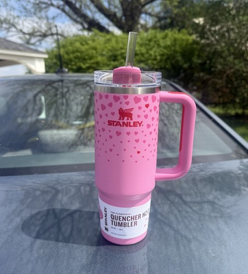#ad Stanley Quencher H2.0 Tumbler 30 oz Hearts Pink $45.95