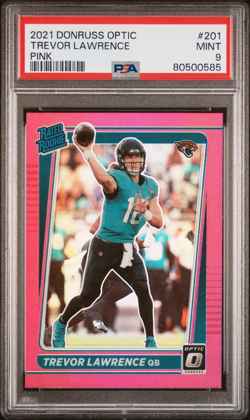 2021 DONRUSS OPTIC TREVOR LAWRENCE #201 PINK RATED ROOKIE PSA 9