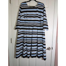 Lane Bryant Striped Pleated Dress Size 22 