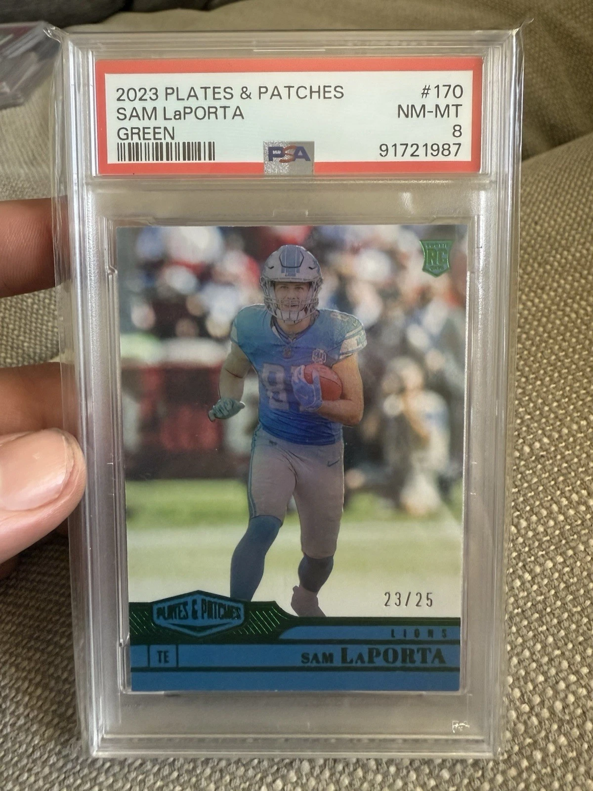 Sam LaPorta Panini Plates & Patches #170 Green