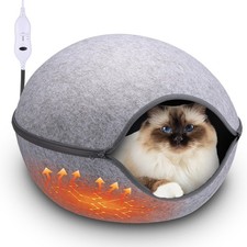 Heated Cat Bed, Indoor Heated Cat Cave, Warmer Thermal Pet Bed with Removable...