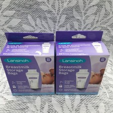 LOT of 2 Lansinoh Breastmilk Storage Bags - Super Strong  Pre-Sterilized 50 Ct.