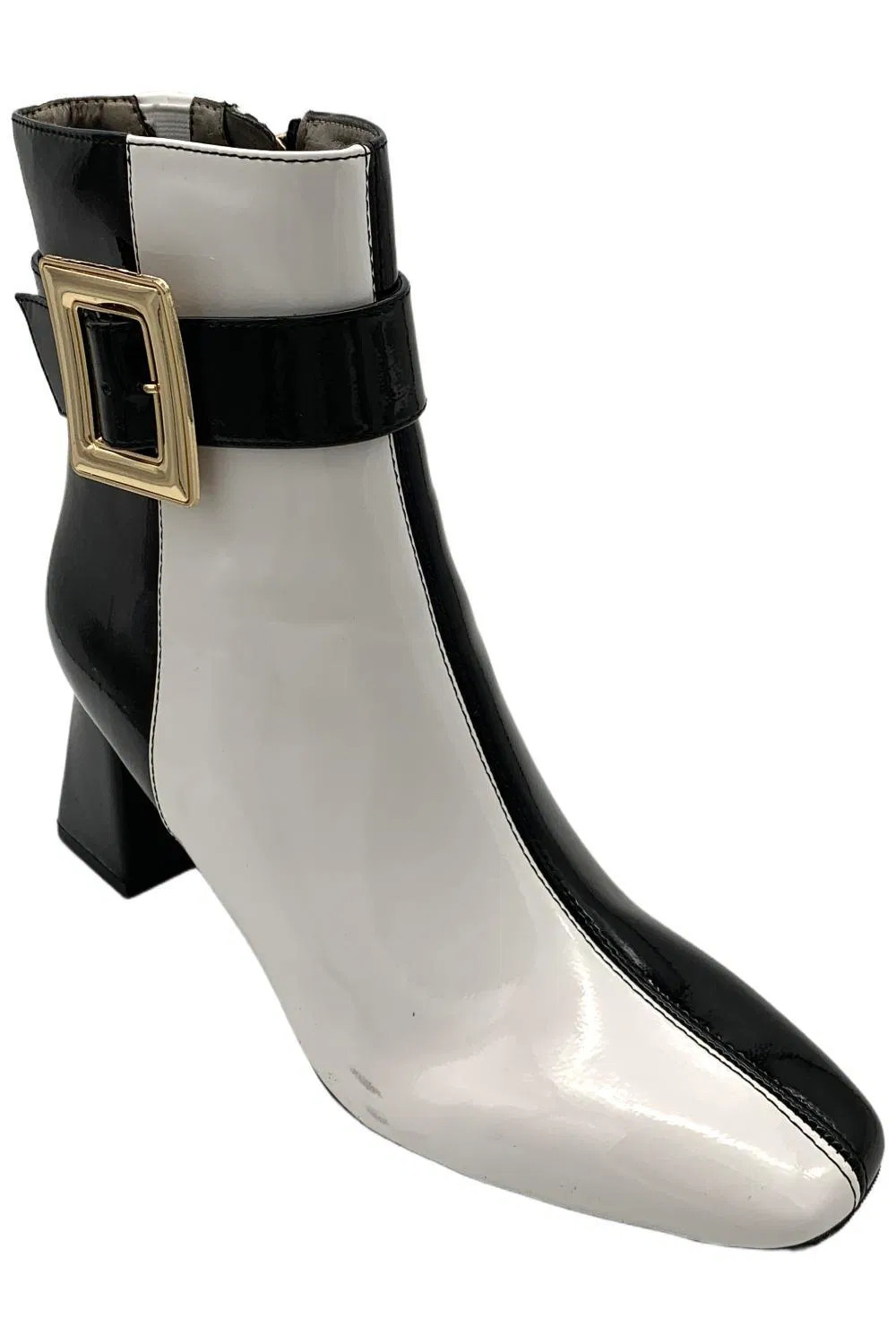 Masseys Women's Sydney Boots Black/White/Patent
