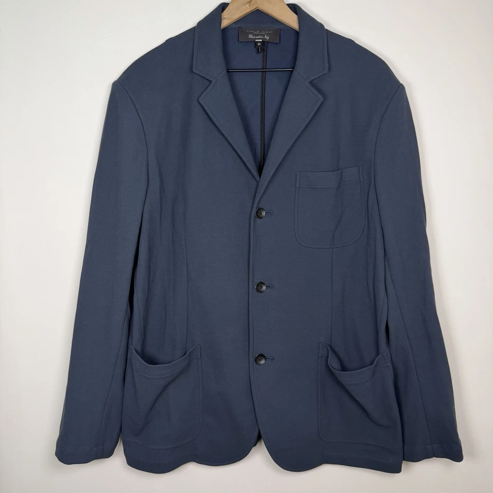 Rag & Bone Men's Achilles Knit Blazer Blue US Size 44 Preppy Sport Coat Cotton - Image 3 of 4