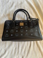 MCM Women s Black Monogram Satchel Top Handle...