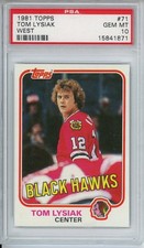 1981 Topps Tom Lysiak West #71 Chicago Blackhawks PSA 10 Low Pop