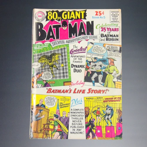 VINTAGE DEC 1964 DC BATMAN 80pg GIANT SILVER ANNIVERSARY ISSUE #5 COMIC BOOK