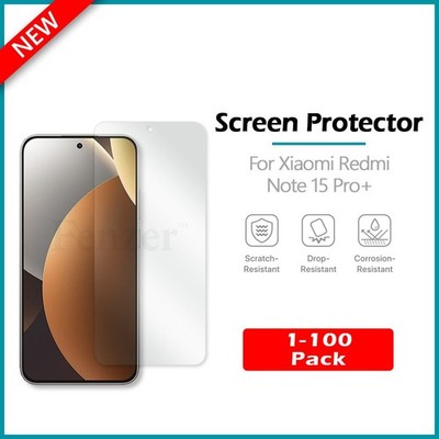 1-100 LOT For Xiaomi Redmi Note 15 Pro+ Screen Protector w/ cloth