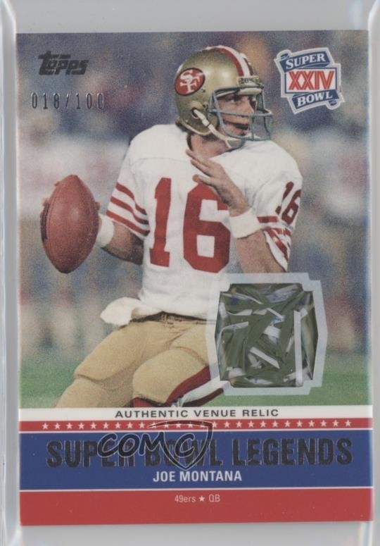 2011 Topps Super Bowl Legends Venue Relics /100 Joe Montana #SBVR-XXIV HOF 00ws