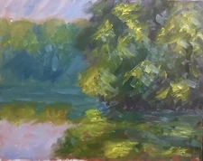 Original Impressionist Oil Painting Signed “Lake Light”