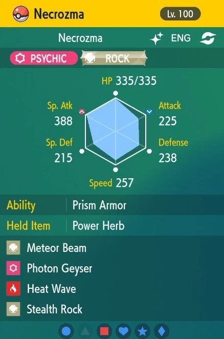 POKÉMON Pokemon Scarlet and Violet 6iv Shiny Max EV Necrozma