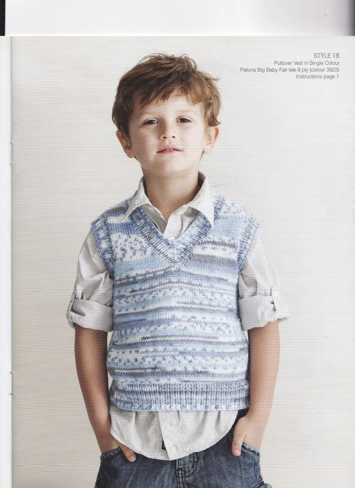 PATONS - HAPPY DAYS PATTERN BOOKLET #8015 3 Knitted Designs Sizes 0Mths-8Years - Image 4 of 4