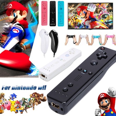 Built in Motion Plus Remote Controller Nunchuck For Nintendo Wii/Wii U Color