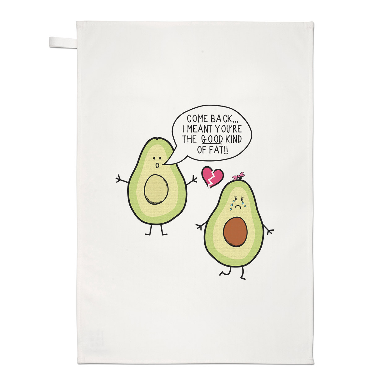 Avocado The Good Kind Of Fat Tea Towel Dish Cloth - Healthy Food