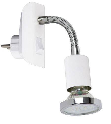 Steckerleuchte weiß  inkl. 3 Watt LED Leuchtmittel ON/OFF Schalter Trango 11-056