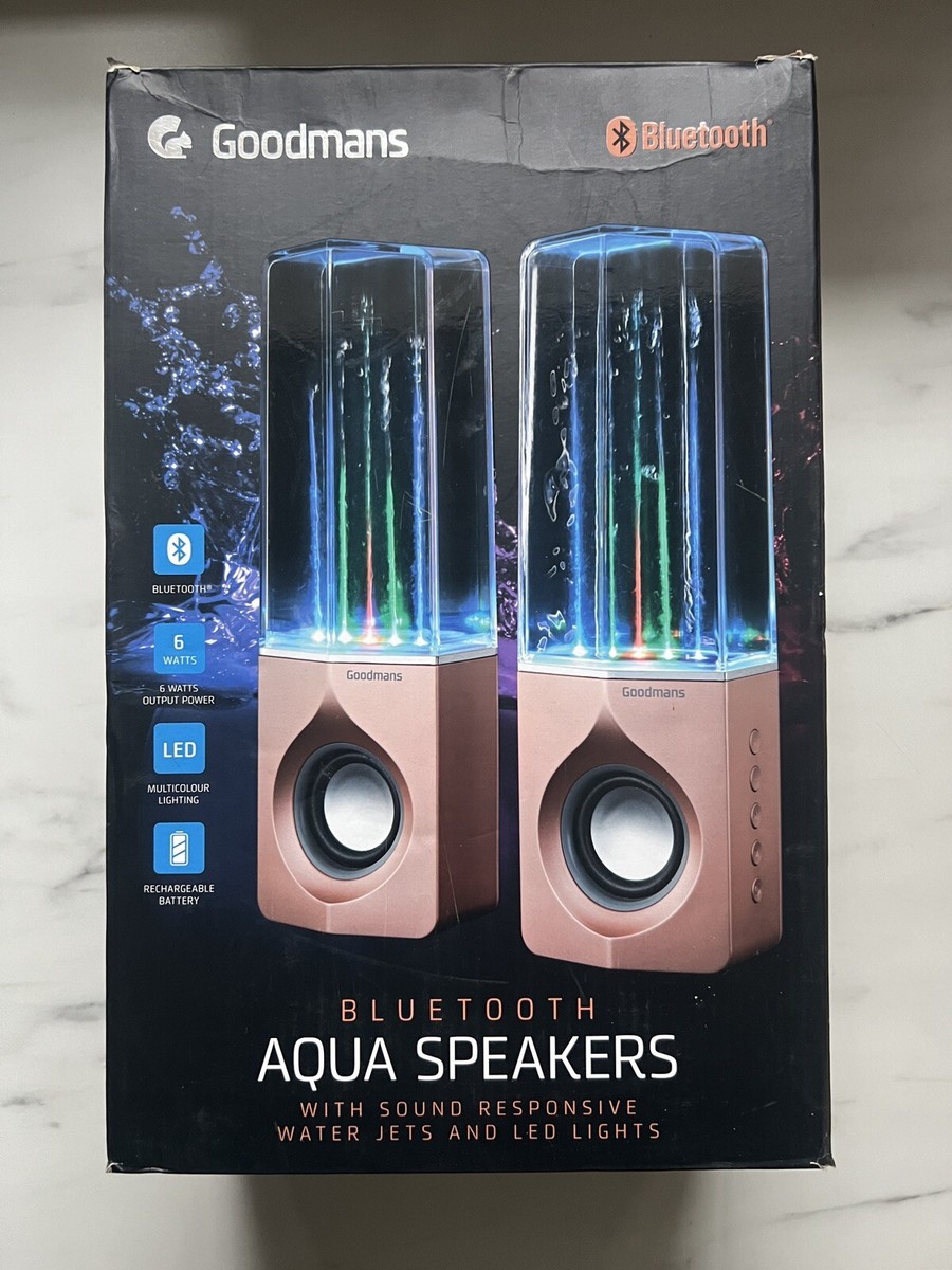 Goodmans Bluetooth Aqua speakers water responsive LED light