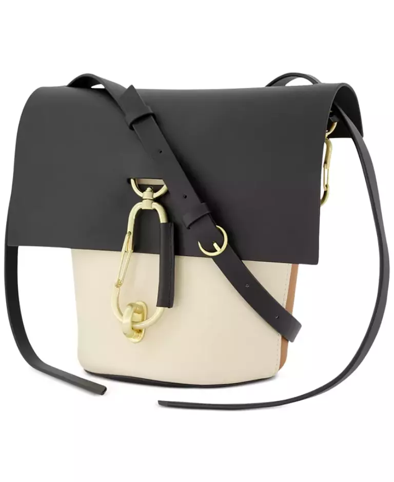 Zac Posen Belay Core Leather Crossbody bag Black Colorblock Gold