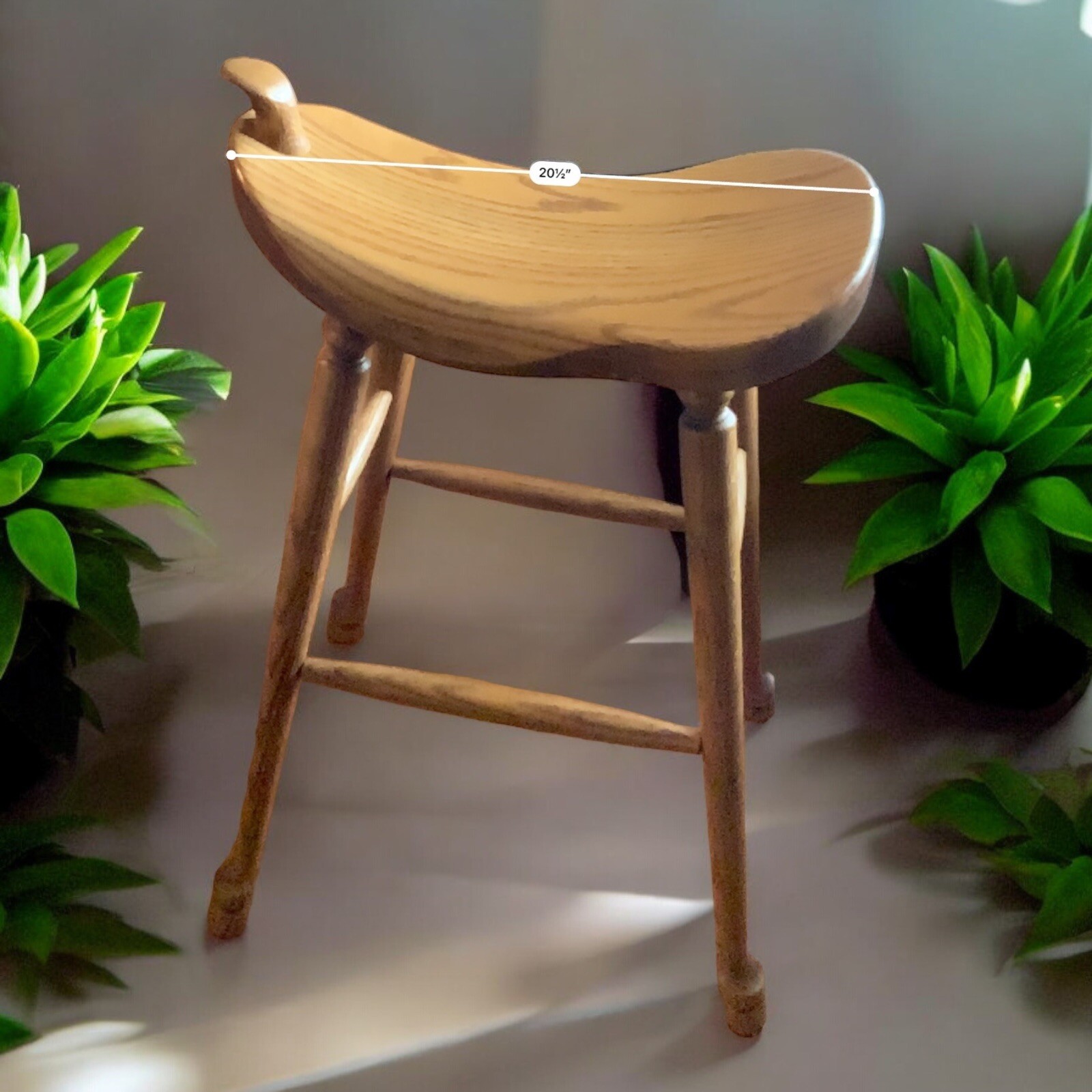 Antique Oak Saddle Stool: Timeless Elegance for Classic Interiors