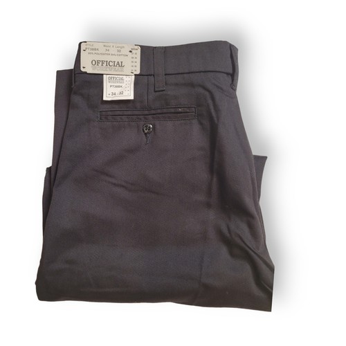 OFFICIAL WORKWEAR Brand Black PT38BK Pleated Front Clip Fly Men's 34x32 - Picture 4 of 8