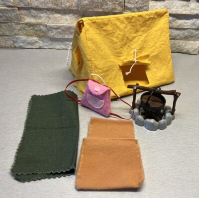 Sylvanian Families Yellow Tent Camping Set Tomy Vintage Calico Critters  Complete UK