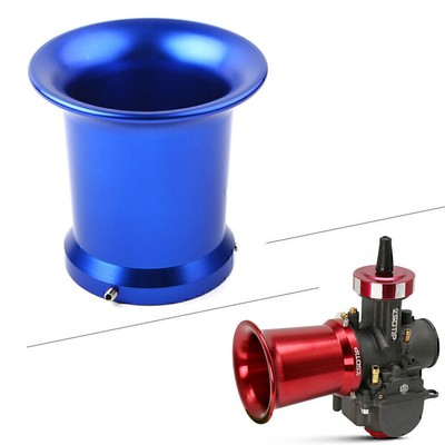 1x Vergaser Luftfilter CNC Velocity Stacks Wind Horn Cup For 32/34mm Blau