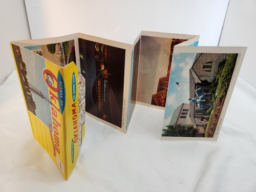VTG Oklahoma SOUVENIR POSTCARD FOLDER 12 Photo 1950's Mirro-Krome Will Rogers - Picture 9 of 9