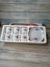 Tabletops Unlimited Tea Coffee 12 pc Espresso Cup and Saucer Set IOB Floral